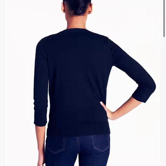 Kate Spade Sequined Kati Cardigan Black White Size Medium - Picture 6 of 10